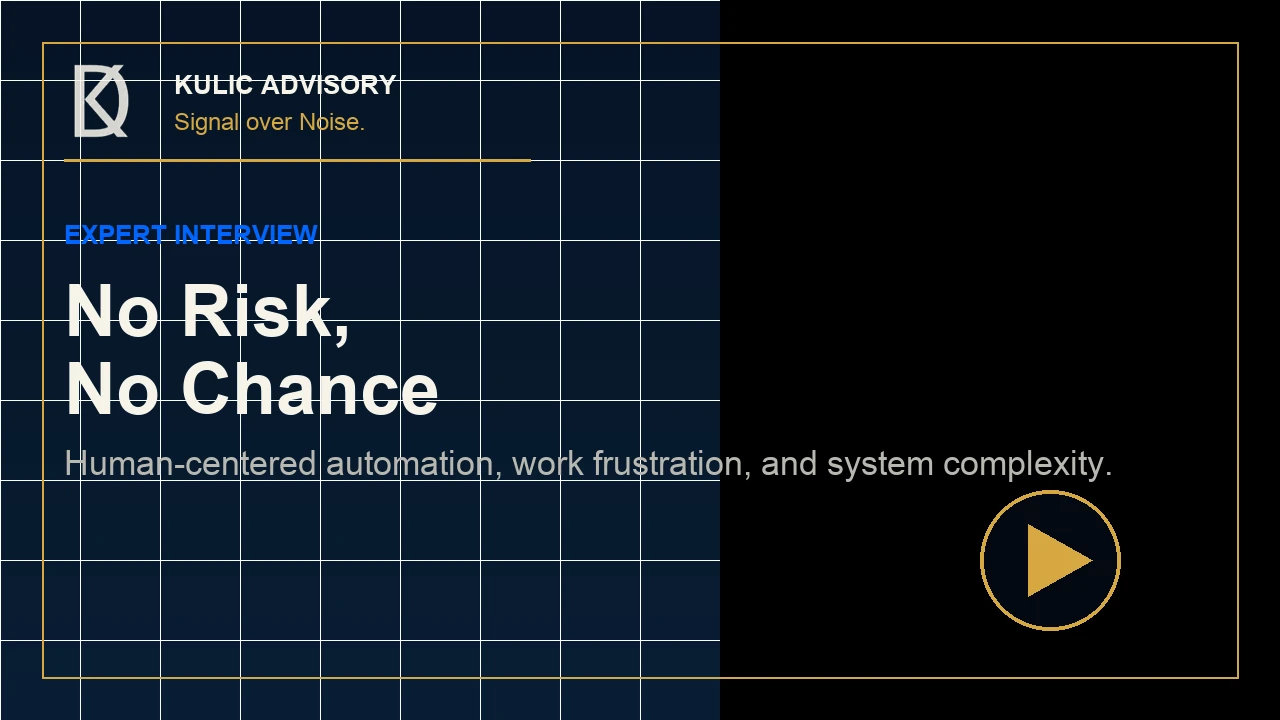No Risk no Chance expert interview with Dario Kulic